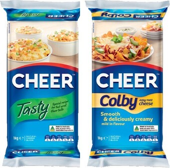 IGA Cheer Tasty or Colby Cheese Block 1kg offer