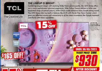 The Good Guys TCL 55" C815 4K Premium UHD Android QLED TV offer
