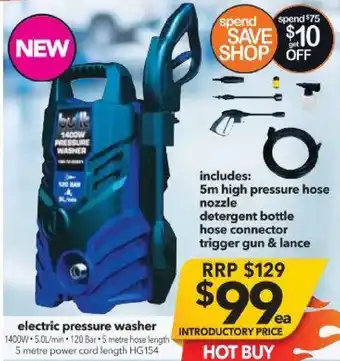Cheap as Chips Electric Pressure Washer HG154 offer