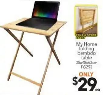 Cheap as Chips My Home Folding Bamboo Table FG253 offer