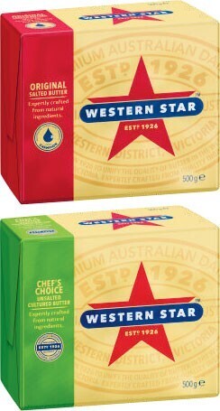 Coles Western Star Butter Block 500g offer
