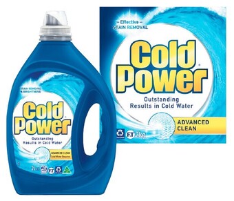 Coles Cold Power Laundry Liquid 1.8 Litre-2 Litre or Powder 2kg offer