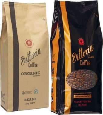 Coles Vittoria Mountain Grown Coffee Beans or Ground 1kg offer