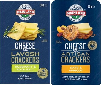 Coles Mainland On the Go Cheese & Crackers 36g-38g offer