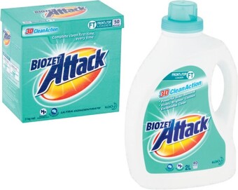 Coles Biozet Attack Laundry Liquid 2 Litre or Powder 2kg offer