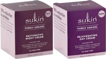 Coles Sukin Purely Ageless Restorative Night Cream or Rejuvenating Day Cream 120mL offer