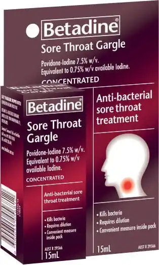 Coles Betadine Concentrated Gargle Sore Throat 15mL* offer