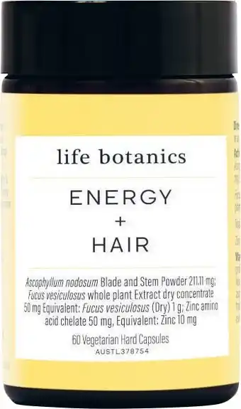 Coles Life Botanics Energy + Hair Capsules 60 Pack offer