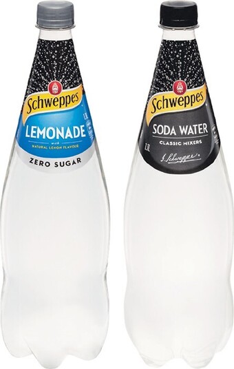 Woolworths Schweppes Soft Drinks, Mineral Water or Mixer Varieties 1.1 Litre offer