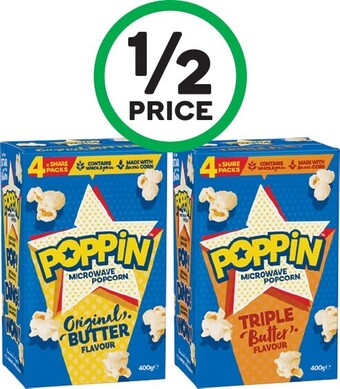 Woolworths Poppin Microwave Popcorn 400g offer