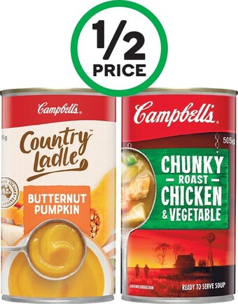 Woolworths Campbell's Country Ladle or Chunky Soup 495-­505g offer