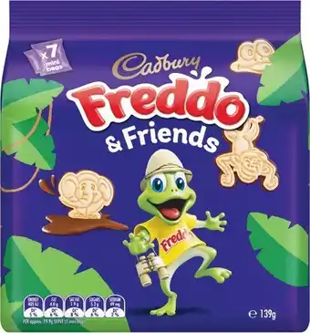 Woolworths Cadbury Mini Fingers or Freddo & Friends 116­-139g Pk 6­-7 offer