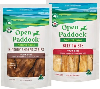 Open Paddock Non Rawhide Natural Skins Treats Pk 1­-6