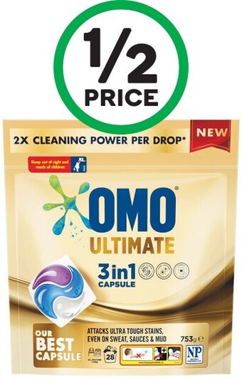 Woolworths Omo Ultimate Laundry Capsules Pk 28 offer