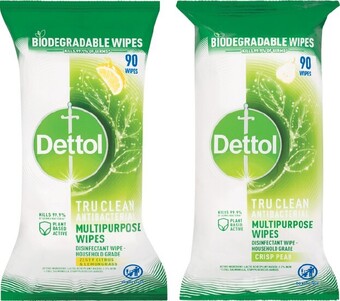 Woolworths Dettol Tru Clean Wipes Pk 90 offer