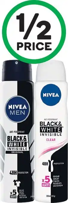 Woolworths Nivea Aerosol Antiperspirant Deodorant 250ml – Excludes Nivea Max Protection 250ml offer