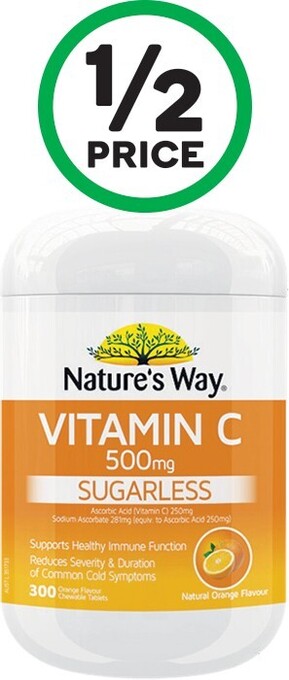 Woolworths Nature's Way Vitamin C Orange 500mg Pk 300~ offer