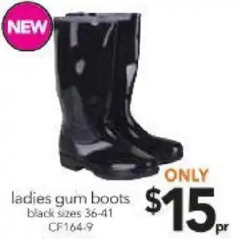 Cheap as Chips Ladies Gum Boots Black CF164-9 offer