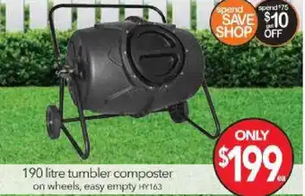 Cheap as Chips 190 Litre Tumbler Composter On wheels HY163 offer