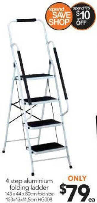 Cheap as Chips 4 Step Aluminum Folding ladder HG008 offer