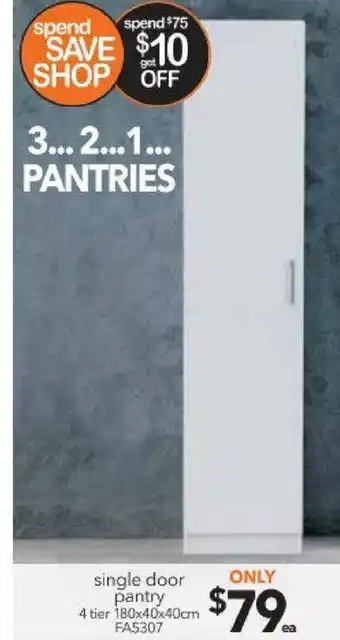 Cheap as Chips Single Door Pantry FA5307 offer