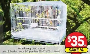 Cheap as Chips Wire Long Bird Cage BA049 offer