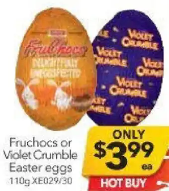 Cheap as Chips Fruchocs or Violet Crumble Easter Eggs XE029/30 offer