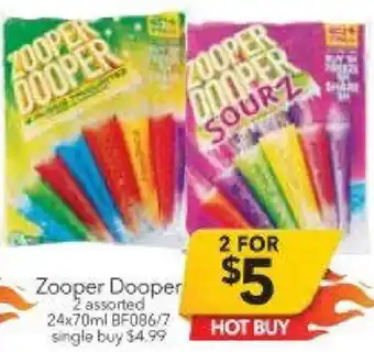 Cheap as Chips Zooper Dooper 2 Asstd BF086/7 offer