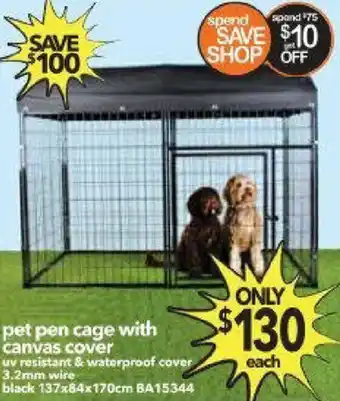 Cheap as Chips Pet Pen Cage With Canvas Cover BA15344 offer