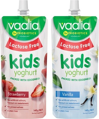IGA Vaalia Kids Squeezie Yoghurt 140g Selected Varieties offer