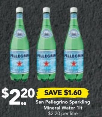 Drakes San Pellegrino Sparkling Mineral Water 1lt offer