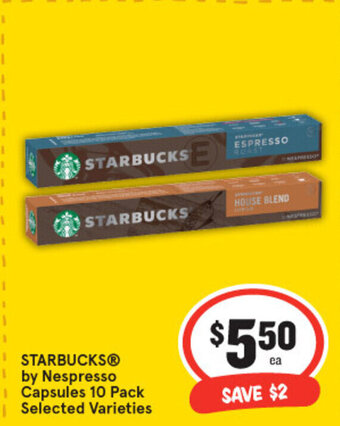 Starbucks by nespresso capsules 10 pack