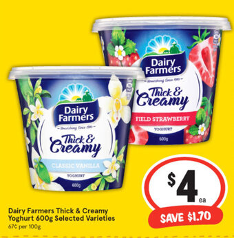 IGA Dairy farmers thick & creamy yoghurt 600g offer