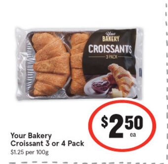 IGA Your bakery croissants 3 or 4 pack offer