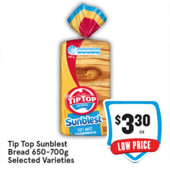IGA Tip top sunblest bread 650-700g offer