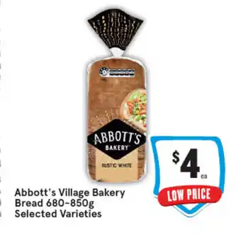 IGA Abbott's village bakery bread 680-850g offer