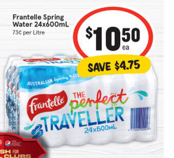 IGA Frantelle spring water 24x600ml offer