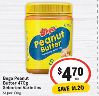 IGA Bega peanut butter 470g selected varieties offer