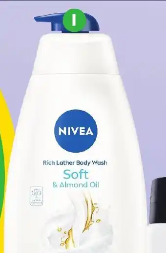 Woolworths Nivea rich mositure soft shower gel & body wash 1 litre offer
