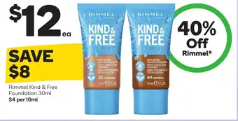 Woolworths Rimmel kind & free foundation 30ml offer