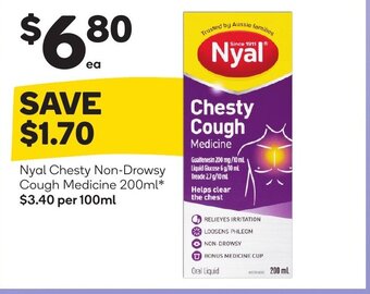 Woolworths Nyal chesty non-drowsy cough medicine 200ml offer