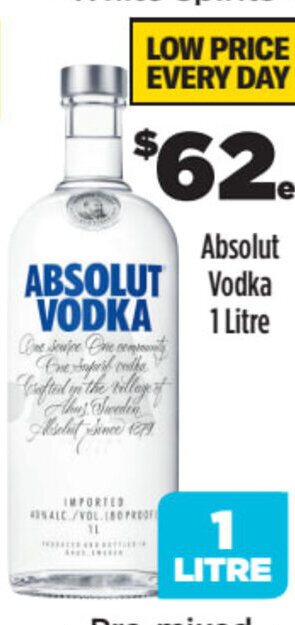 Liquorland Absolut vodka 1 litre offer