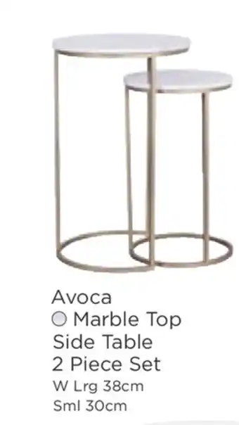 Early Settler Avoca - Marble Top Side Table 2 Piece Set offer
