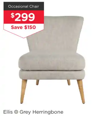 Ellis - Grey Herringbone Occasional Chair