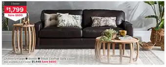 Early Settler Chilton Vintage - Brown or Black Leather Sofa 3 Seater offer