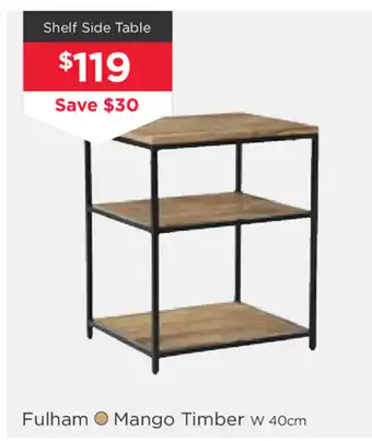 Early Settler Fulham - Mango Timber Shelf Side Table offer