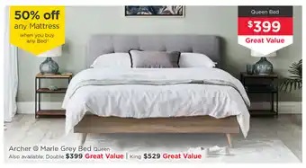 Early Settler Archer - Marle Grey Bed Queen Bed offer
