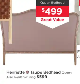Early Settler Henriette - Taupe Bedhead Queen offer
