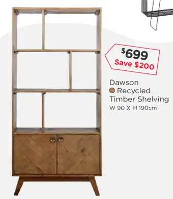 Early Settler Dawson - Recycled Timber Shelving 90x190cm offer