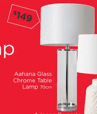 Early Settler Aahana Glass Chrome Table Lamp 70cm offer